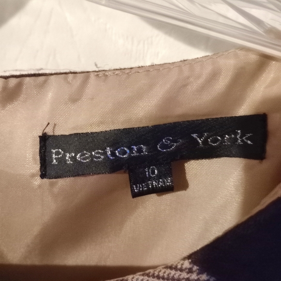 Preston & York Sheath Dress Sz. 10 Brown Plaid - Picture 6 of 11